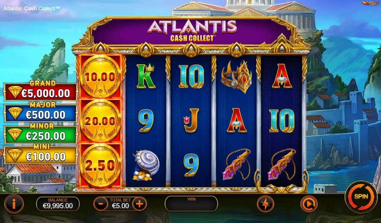 Atlantis Cash Collect Slot Gameplay
