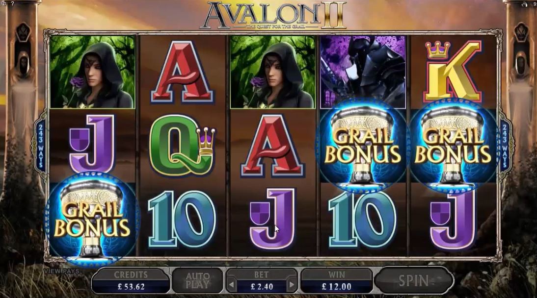 Avalon II Quest for The Grail Slot Gameplay