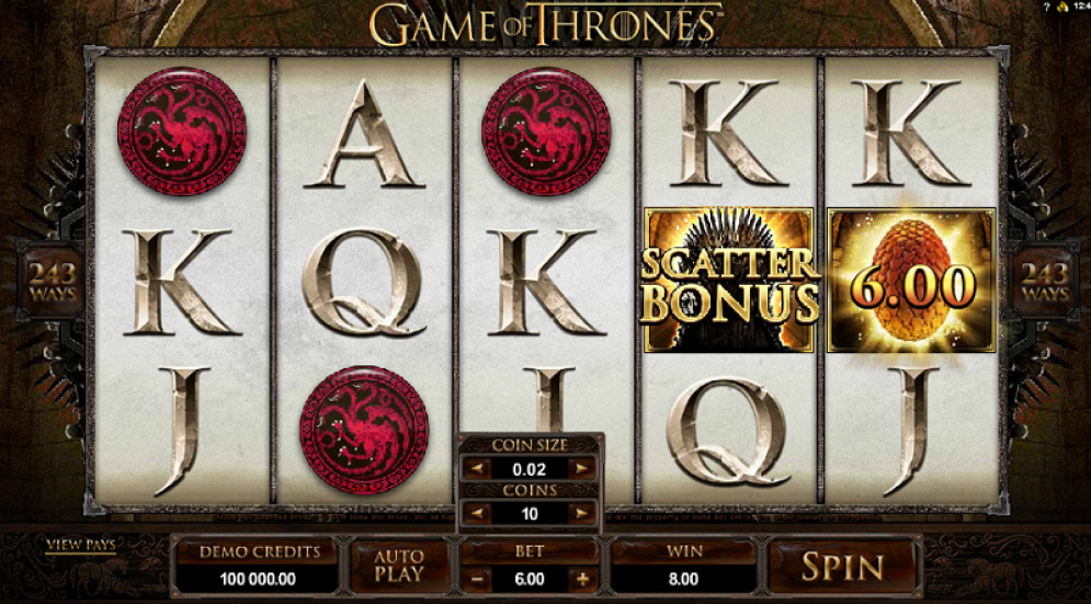 Game of Thrones 243 Ways Slot Gameplay