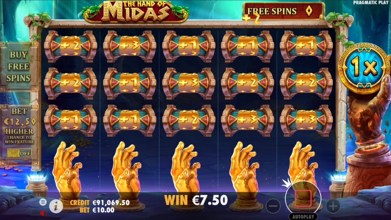 The hand of Midas Slot Gameplay