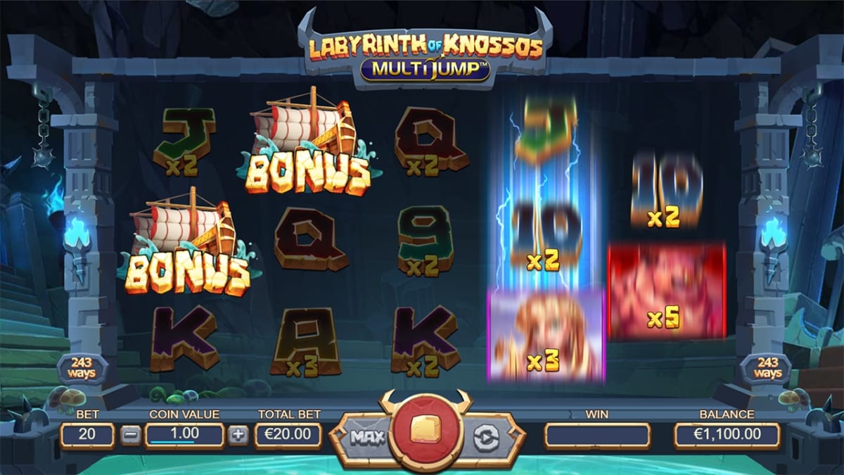 Labyrinth of Knossos MultiJump Slot Gameplay