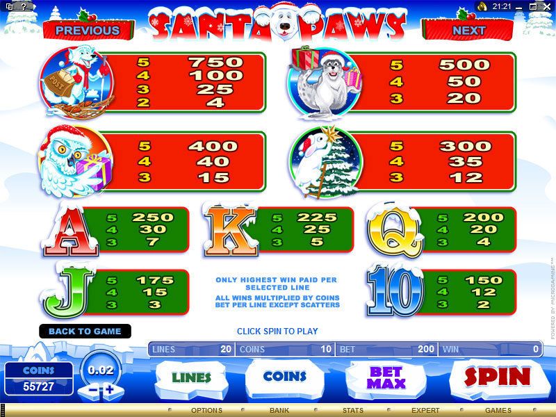 Santa Paws Slot Symbols