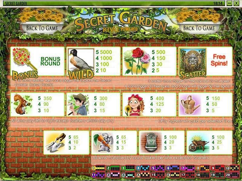 Secret Garden Slot Symbols